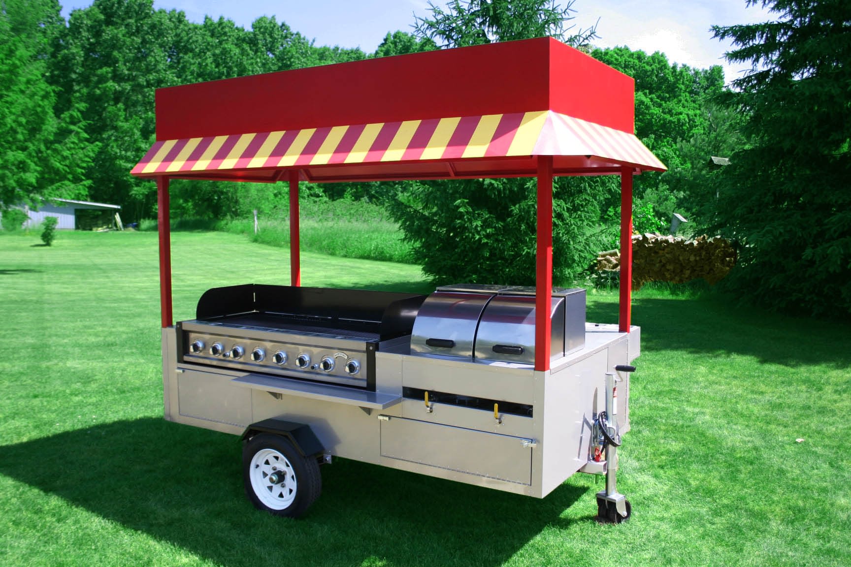 Grand Master Hot Dog Cart Vending Concession Trailer Stand Grill Sinks