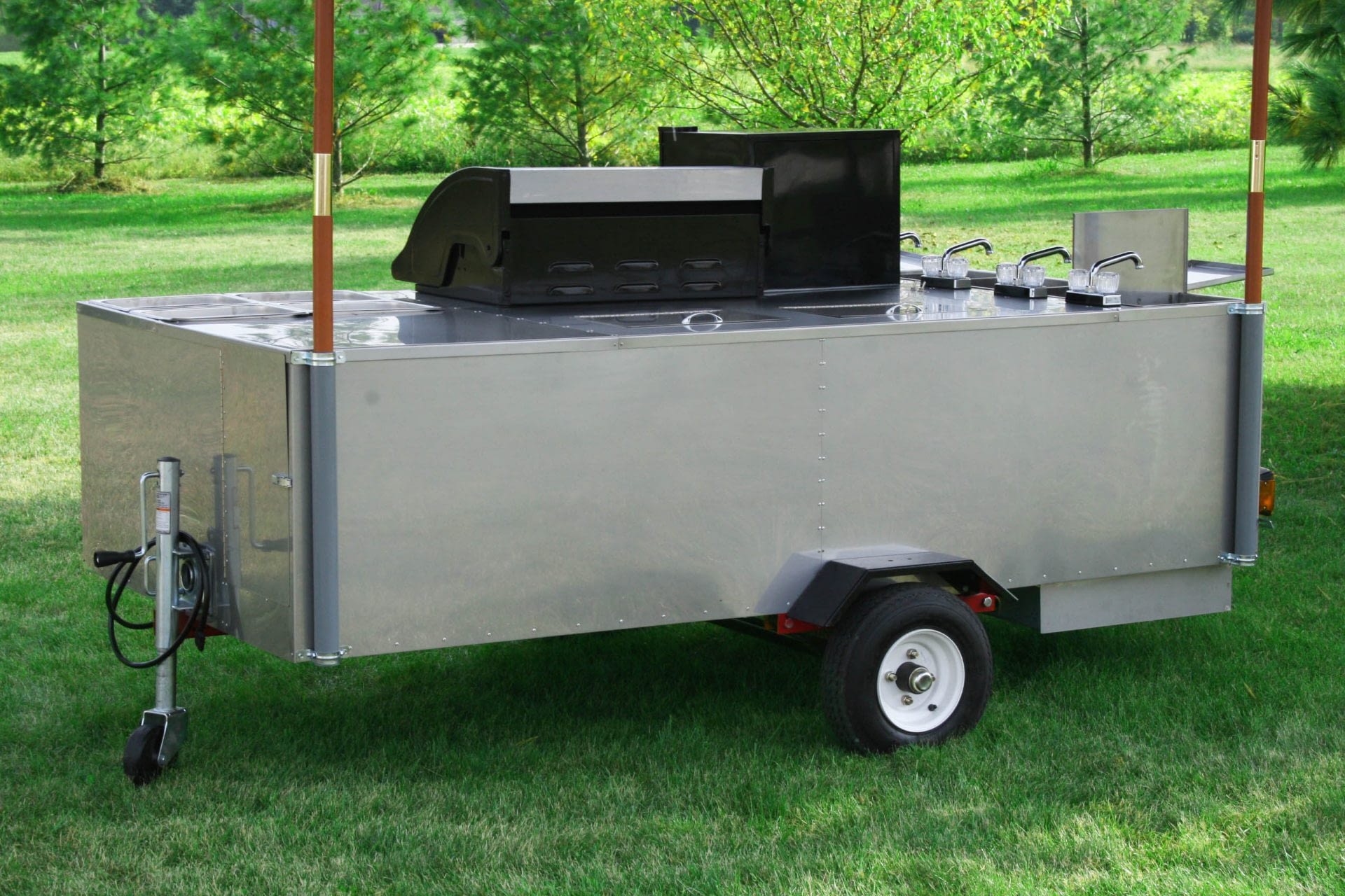 California Grill Hot Dog Cart | Stainless Steel Grill | Refrigerator